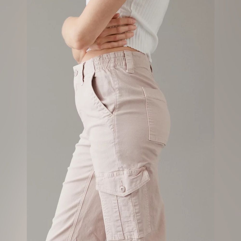 American Eagle Stretch Cargo Straight Pant Khaki 8 Long - Picture 3 of 15